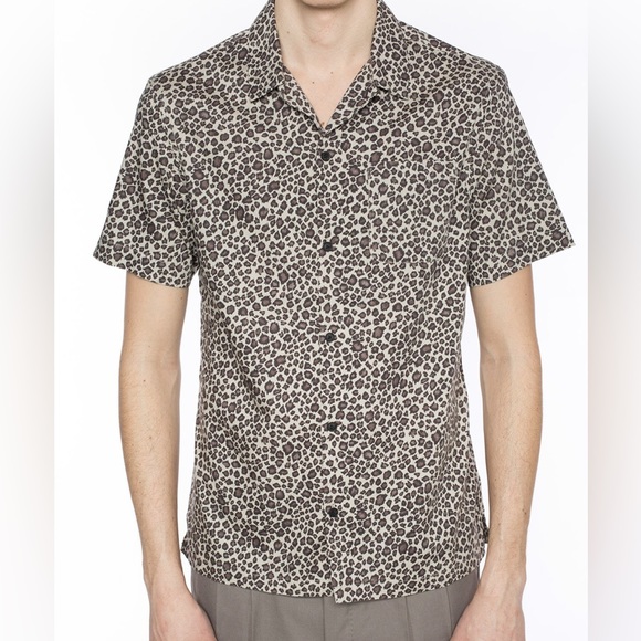 Allsaints Apex Leopard Print Button Down Shirt - Picture 4 of 7